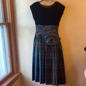 Vintage tartan and velvet dress Patty O’Neil size 10
